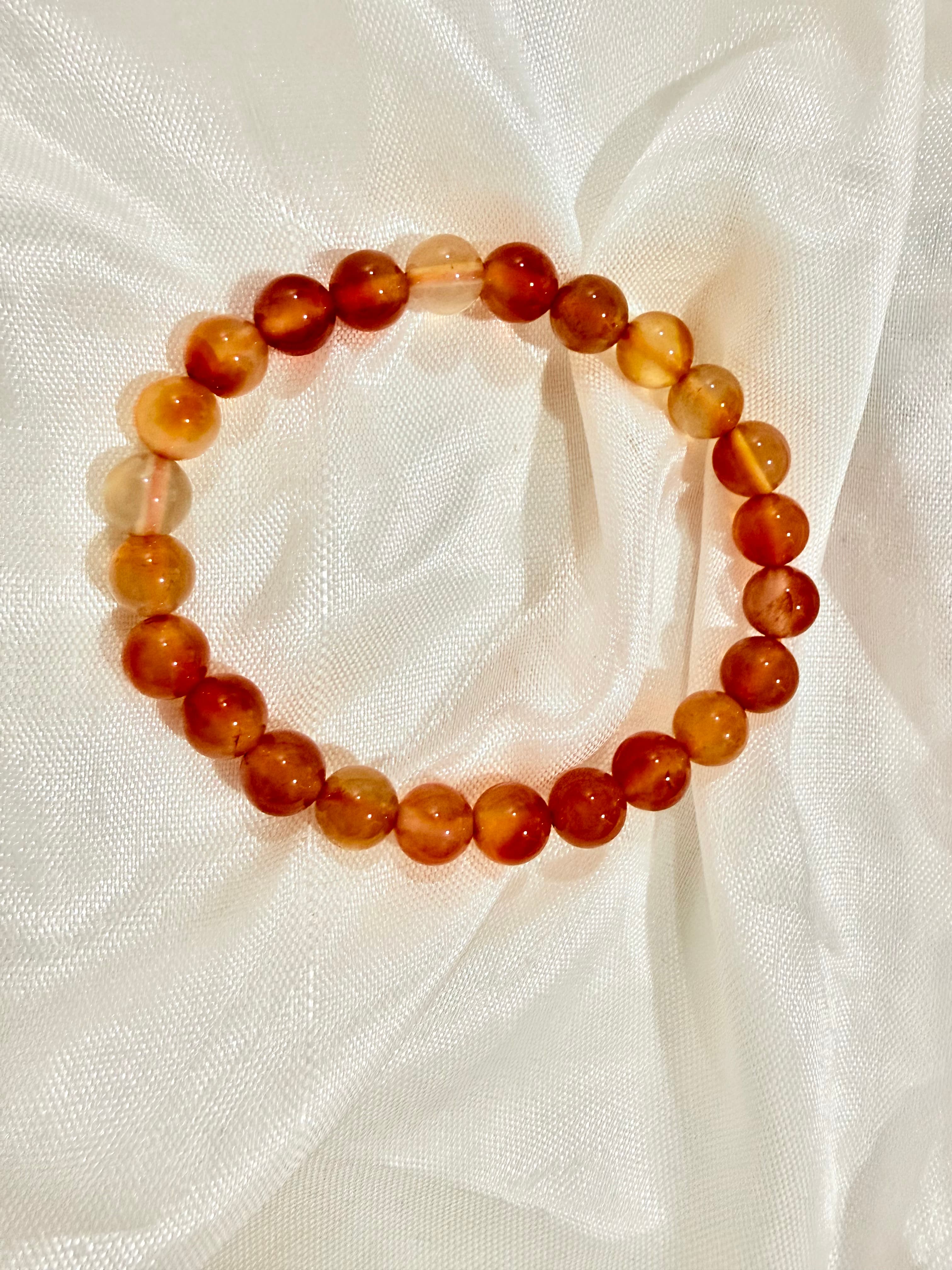 Natural Carnelian Crystal Bracelet | The Stone of Action, Motivation & Confidence