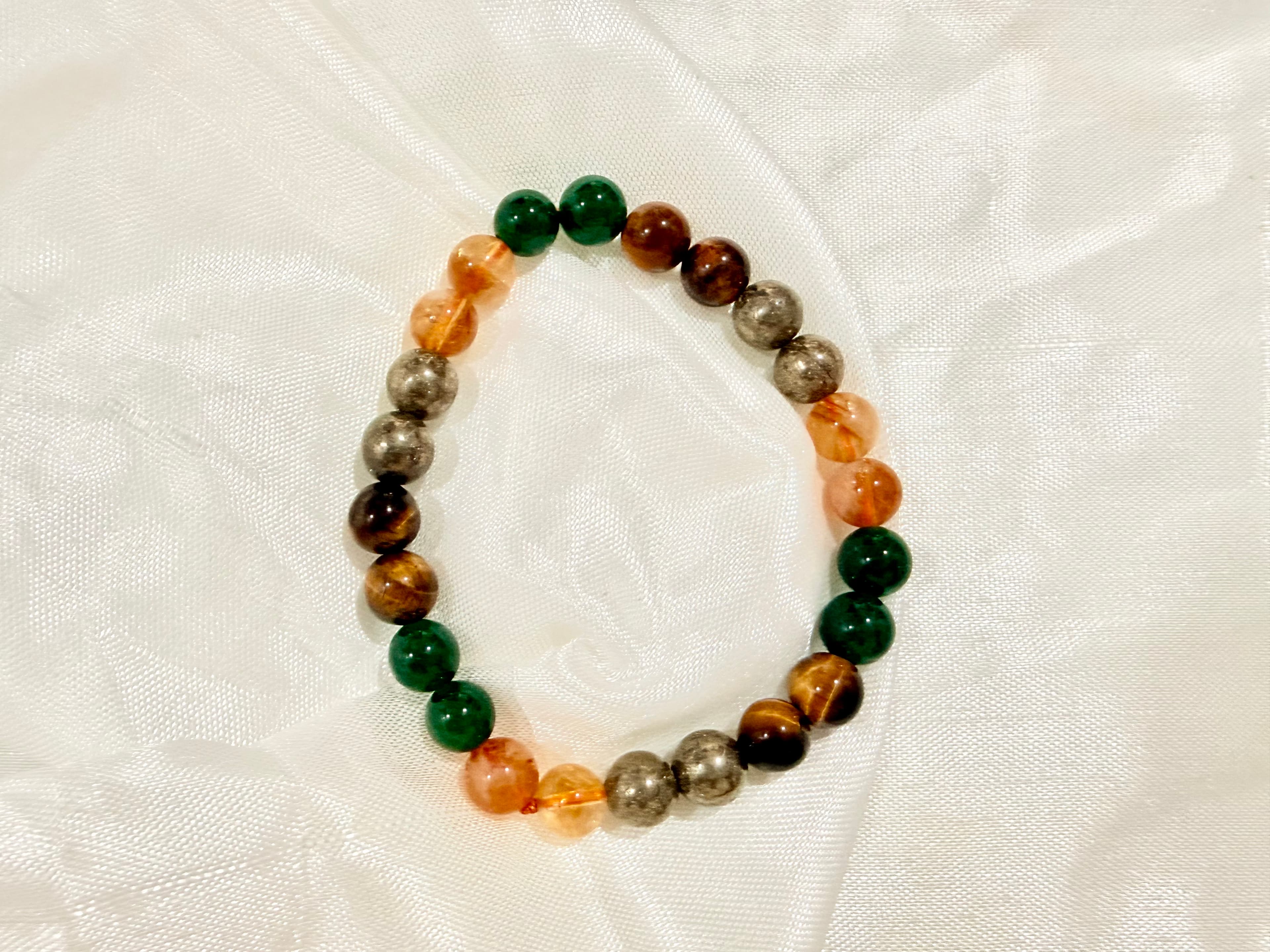 Natural Money Magnet Bracelet | Pyrite, Citrine, Aventurine & Tiger Eye for Wealth