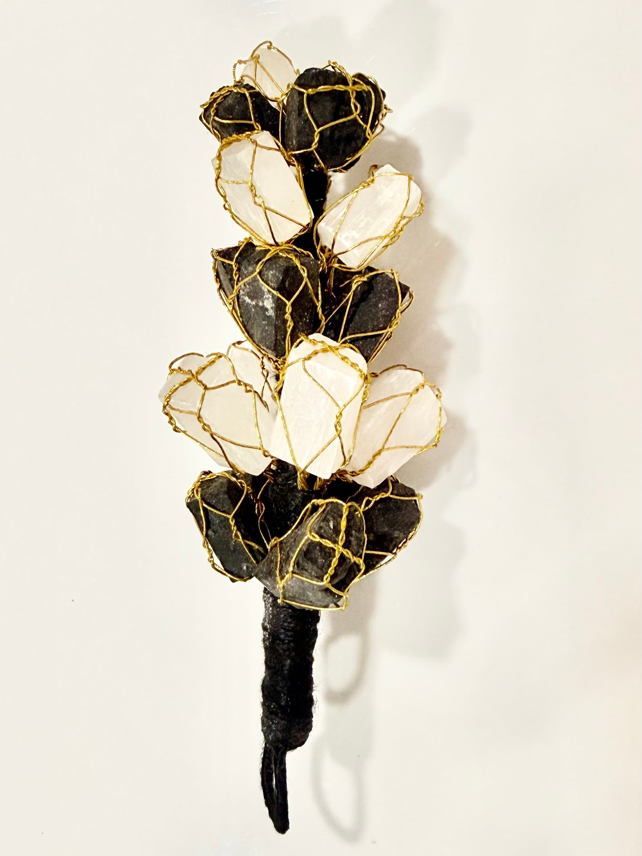 Natural Black Tourmaline & Selenite Protection Hanging | Reiki Energized for Car, Home & Office thumbnail 2