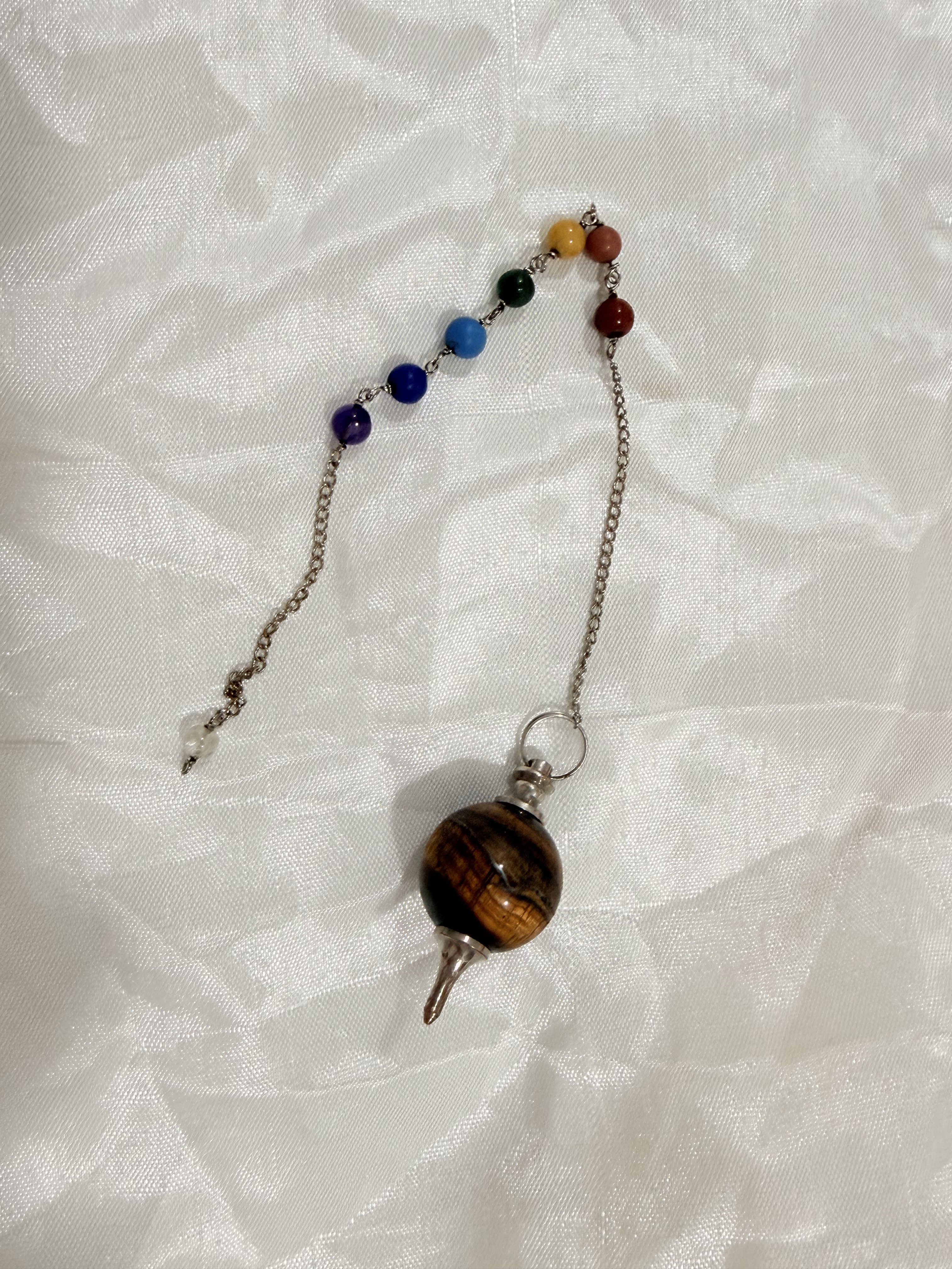 Natural Tiger Eye Crystal Dowsing Pendulum | Enhance Intuition & Energy Healing